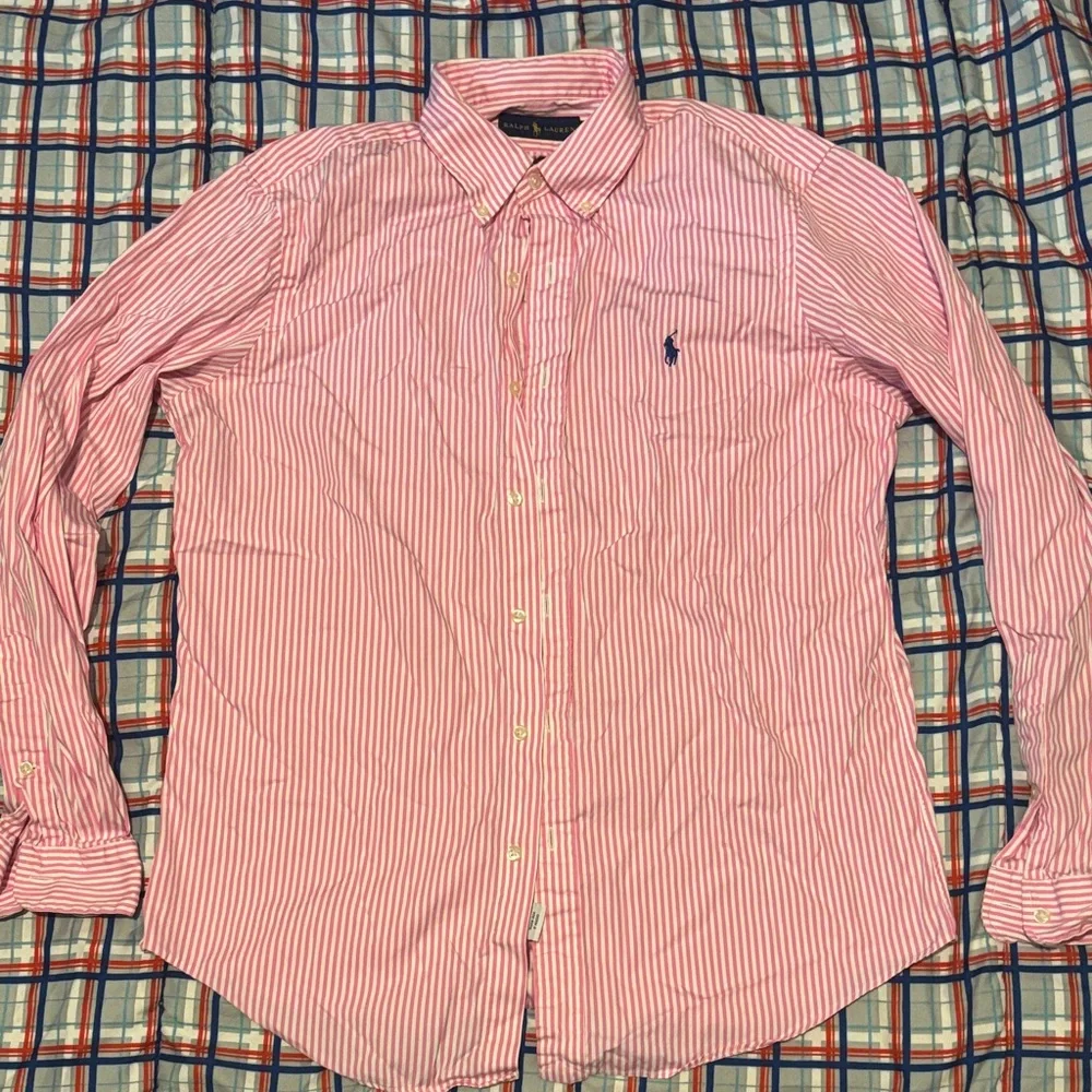 Polo by Ralph Lauren Pink and White Striped Button-Up Shirt - Picture 5 of 11